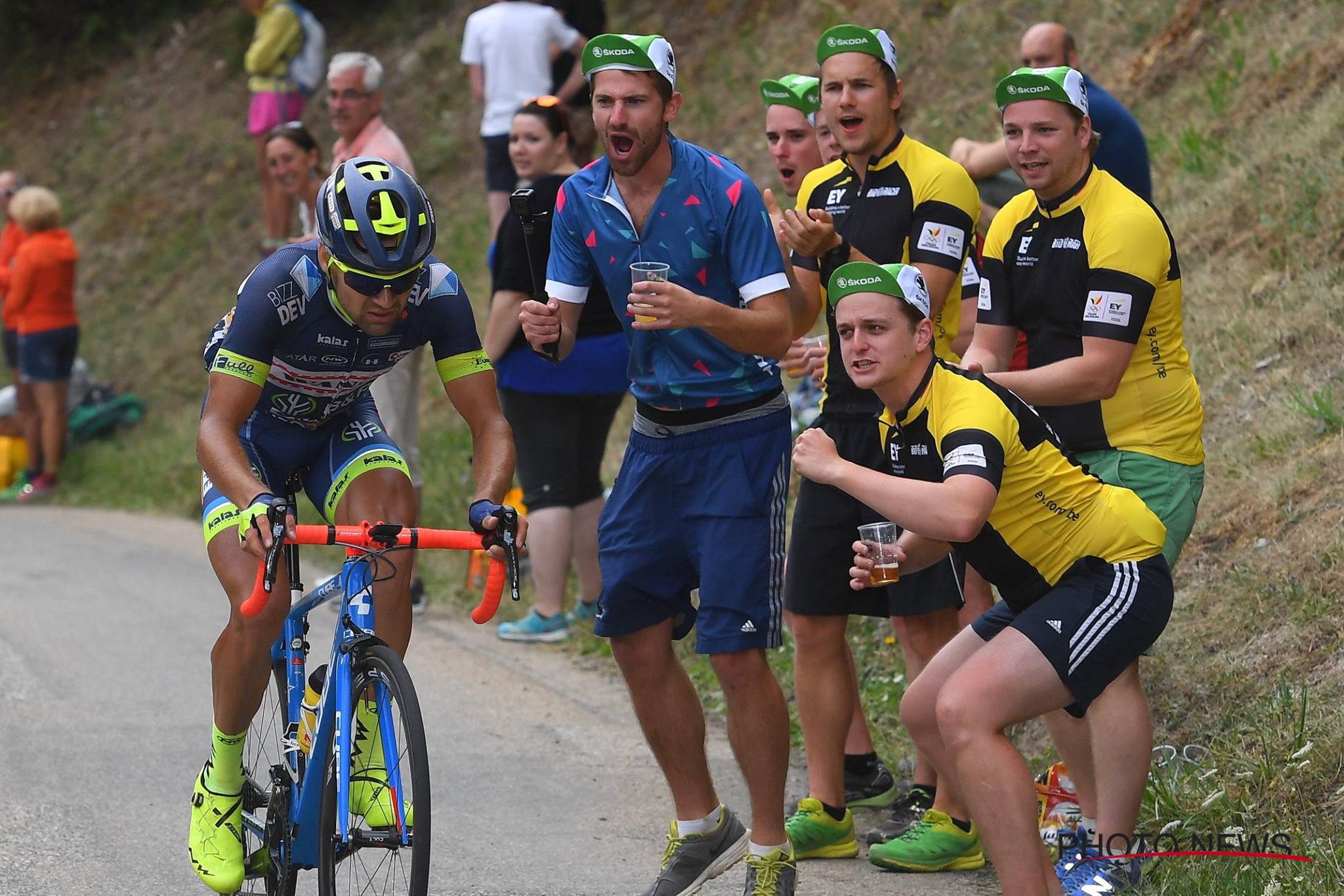 Marco Minnaard dans le groupe de tête au guidon de son Cube Litening C:68. © Photo News