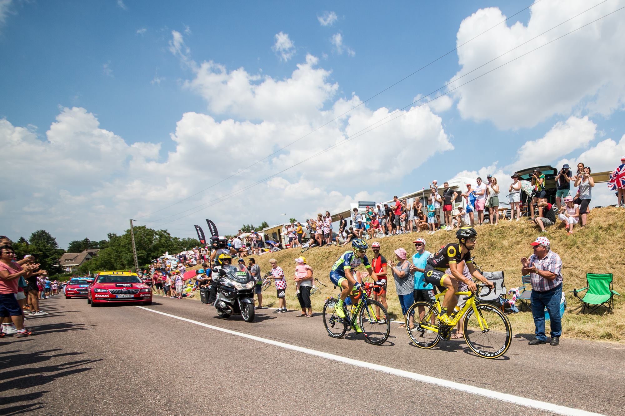 Marco Minnaard et Fabien Grellier en tête de la 8ème étape du Tour de France.